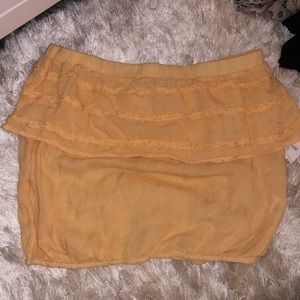 Orange Ruffle Tube Top